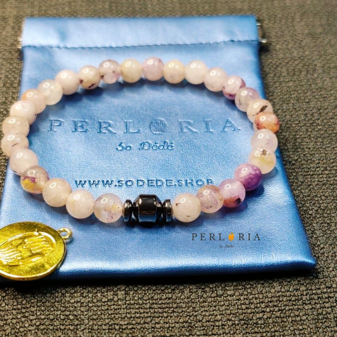 Bracelet pour homme en perles Kunzite image